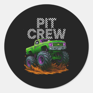 Monster Truck T Crew Family Matching Birthday Part Classic Round Sticker
