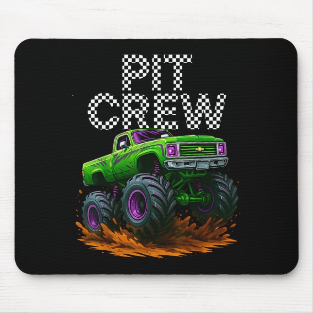 Monster Truck T Crew Family Matching Birthday Part Mouse Mat (Front)