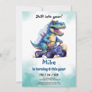 Monster Truck T-Rex boy Birthday  Invitation