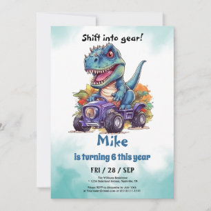 Monster Truck T-Rex boy Birthday  Invitation