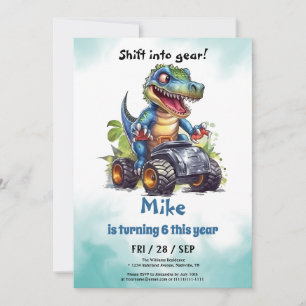 Monster Truck T-Rex boy Birthday  Invitation