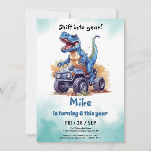 Monster Truck T-Rex boy Birthday  Invitation