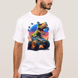 Monster Truck & T-Rex Dinosaur T-Shirt
