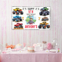 Monster Truck Team Birthday Party Invitation