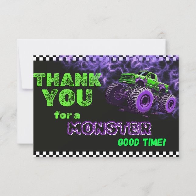 Monster Truck Thank You Card (Front)