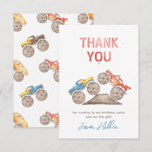 Monster Truck Thank You Cards   Truck Party