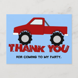 Monster Truck Thank You Postcard