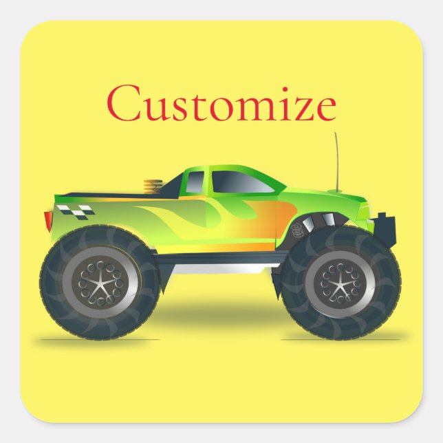 Monster Truck Thunder_Cove Square Sticker (Front)