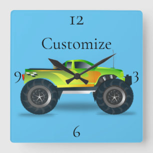 Monster Truck Thunder_Cove Square Wall Clock