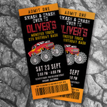 Monster Truck Ticket Birthday Party