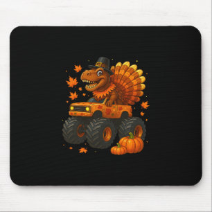 Monster Truck Trex Dinosaur Turkey Fall Thanksgivi Mouse Mat