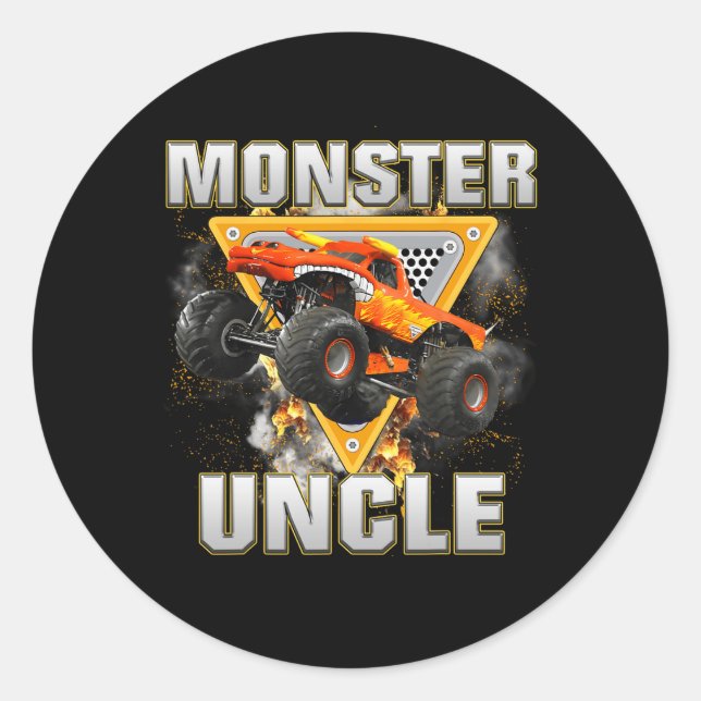 Monster Truck Uncle Monster Truck Are My Jam Truck Classic Round Sticker (Front)