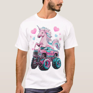 Monster Truck Unicorn Girl Birthday Party Monster T-Shirt