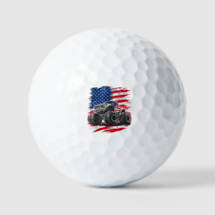 Monster Truck USA Flag American Golf Balls