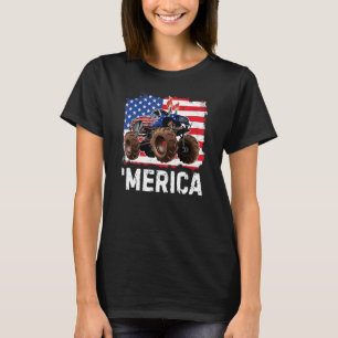 Monster Truck Usa Flag Patriotic 4th Of July Men B T-Shirt