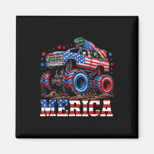 Monster Truck Usa Flag Patriotic Toddlers Boys 4th Magnet