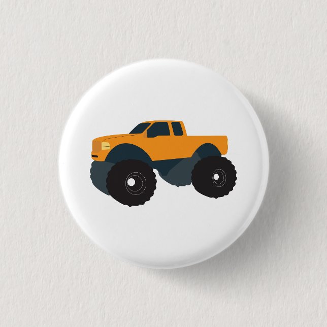Monster Truck Vehicle 3 Cm Round Badge (Front)