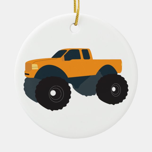 Monster Truck Vehicle Ceramic Tree Decoration (Front)