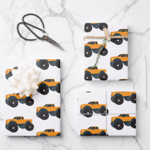 Monster Truck Vehicle Wrapping Paper Sheet