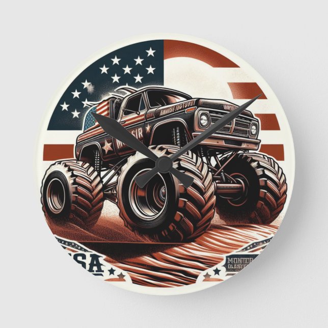 MONSTER TRUCK WALL CLOCK (Front)