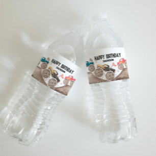 Monster Truck Water Bottle label