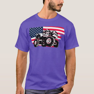Monster Truck With American Flag T-Shirt