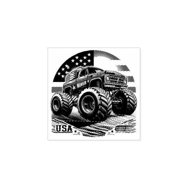 MONSTER TRUCK WOOD ART STAMP (Imprint)