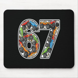 Monster Trucks 67 Meme Funny Design For Boys Kids  Mouse Mat