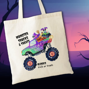 Monster Trucks And Treats Halloween Treat Tote Bag