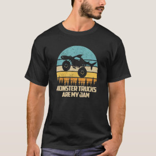 Monster trucks are a jam retro vintage flying fish T-Shirt