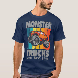 Monster Trucks Are My Jam Boys Vintage Distressed  T-Shirt