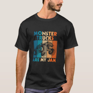 Monster Trucks Are My Jam Retro Monster Truck Birt T-Shirt