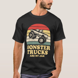 Monster Trucks Are My Jam Vintage Engines truck T-Shirt