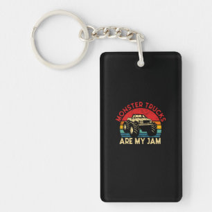 Monster Trucks Are My Jam Vintage Retro Monster Tr Key Ring