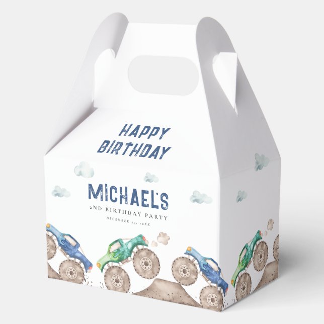 Monster Trucks Birthday  Favour Box (Back)