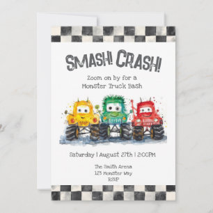 Monster Trucks Birthday Invitation