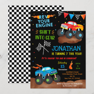 Monster Trucks Birthday Invitations for boy Trucks