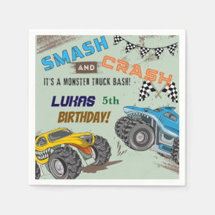 Monster Trucks Boy Birthday Party  Napkin