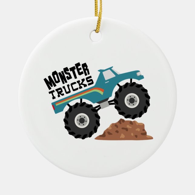 Monster Trucks Ceramic Tree Decoration (Front)
