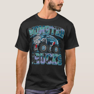 Monster Trucks Funny Camouflage Birthday Party  T-Shirt