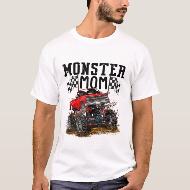 Monster Trucks Mom for Birthday Kid mothers Day Vi T-Shirt (Front)
