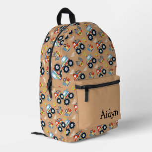 Monster Trucks Personalised  Printed Backpack