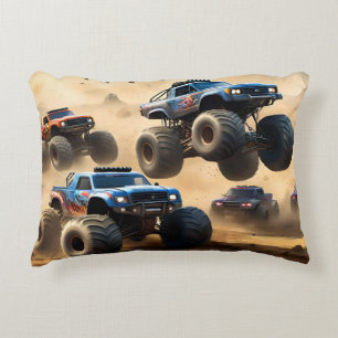 Monster Trucks Racing In The Desert, Decorative Cushion