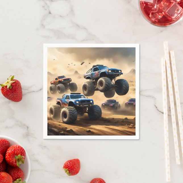 Monster Trucks Racing In The Desert, Napkin (Insitu)