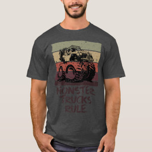 Monster Trucks Rule - Retro Vintage Monster Truck T-Shirt