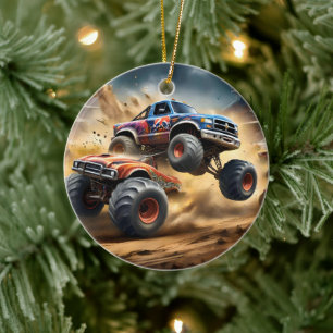 Monster Trucks Smash Up Derby,  Ceramic Tree Decoration