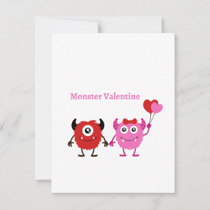 Monster Valentine with two monsters  Holiday Card