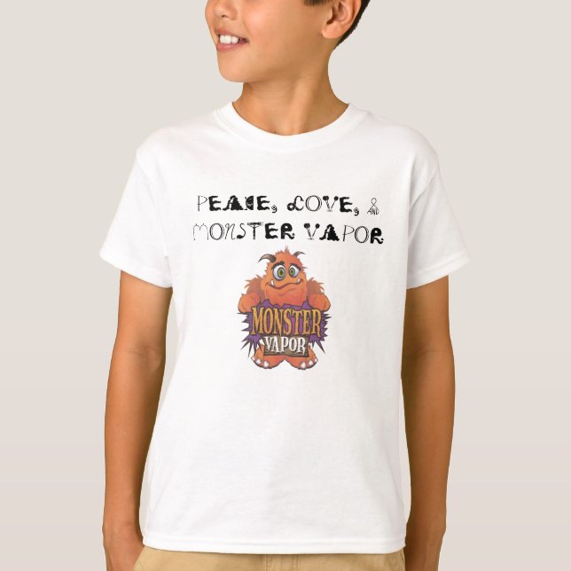 monster vapour, PEACE, LOVE, & MONSTER VAPOR T-Shirt (Front)