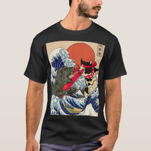 Monster vs Cat Laser  Stuff Japanese  Catzilla T-Shirt