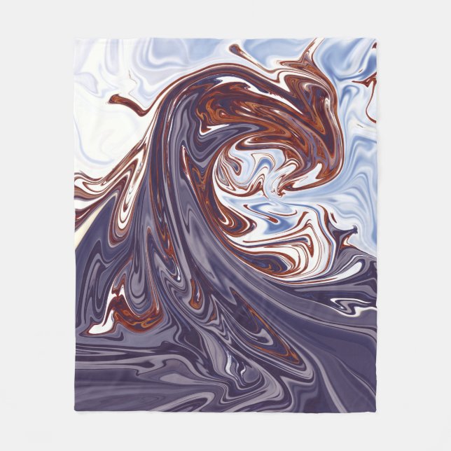 Monster waves | Best abstract painting Fleece Blanket (Front)